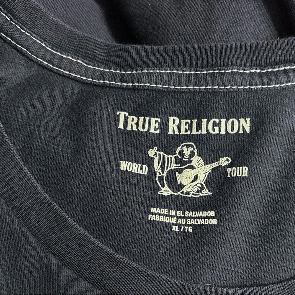 TRUE RELIGION Navy Buddah Logo Graphic Crew Neck Shirt